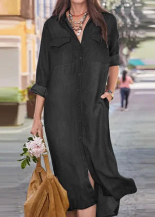 Elegancka sukienka damska z długim rękawem na każdą okazję