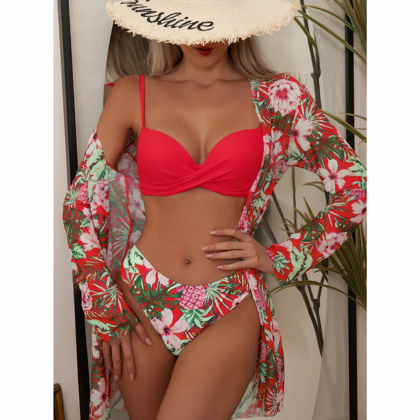 Paoleen | Élégant Ensemble de Bikini avec Voile Cover-Up