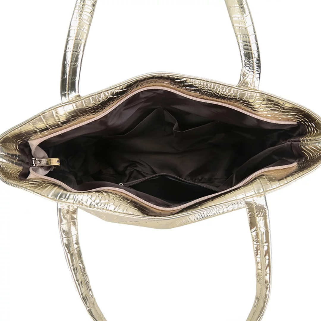 Calliope Luxe Croco-Textuur Tas - Elegancki i stabilny strój dla modnych kobiet