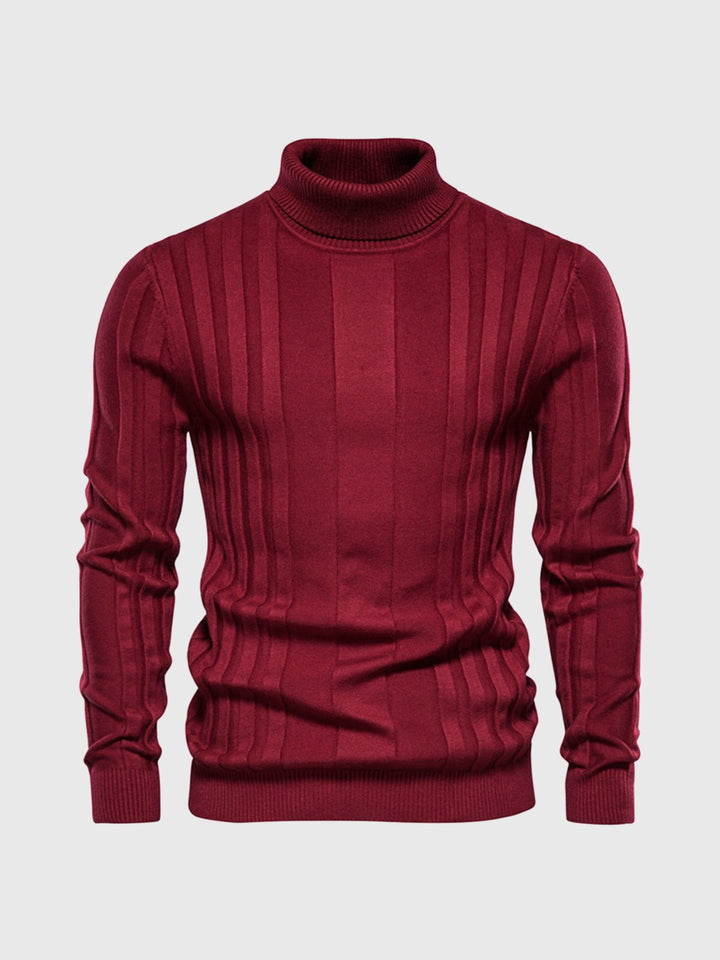 Stylowy męski sweter z golfem w paski - wygoda i moda w jednym