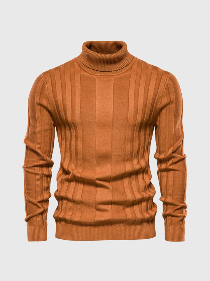 Stylowy męski sweter z golfem w paski - wygoda i moda w jednym