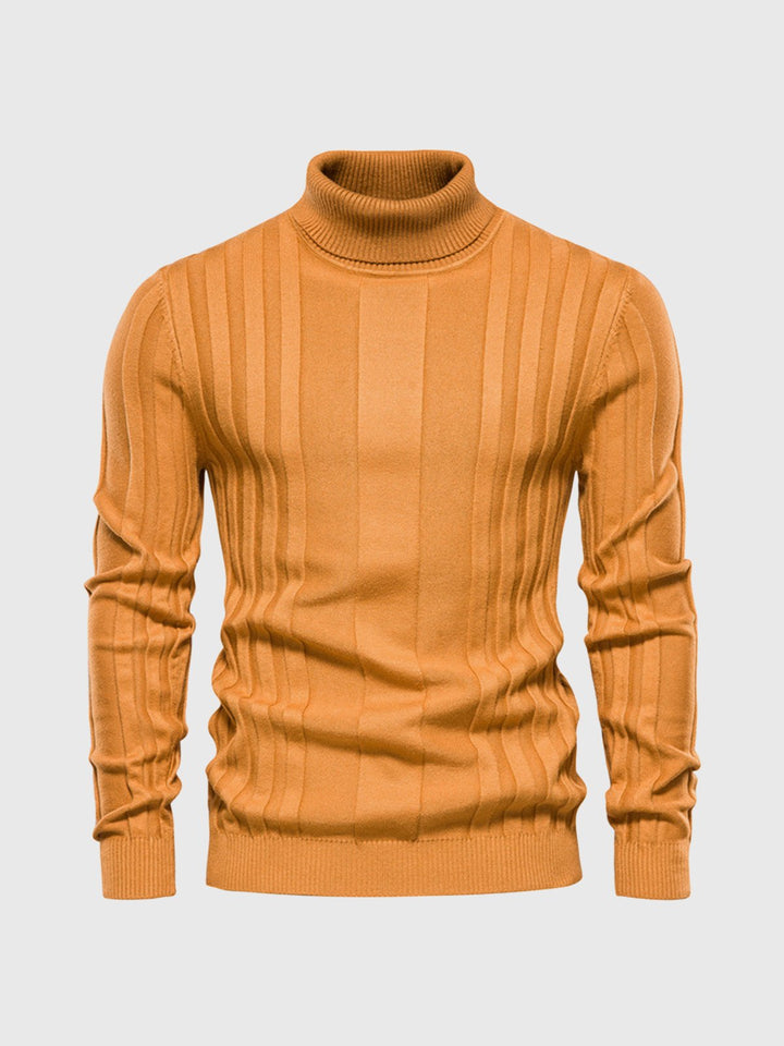 Stylowy męski sweter z golfem w paski - wygoda i moda w jednym