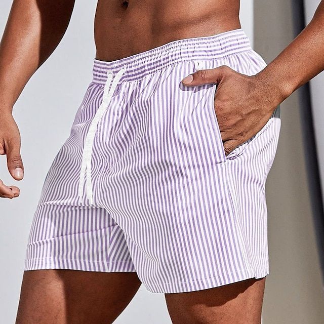 Vero - Stijlvolle heren zwemshorts met strepen en comfortabele elastische tailleband