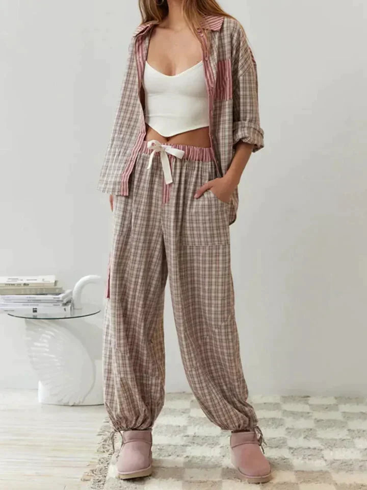 Pendo | Comfortabele Geruite Pyjama Set voor Een Rustige Nachtrust