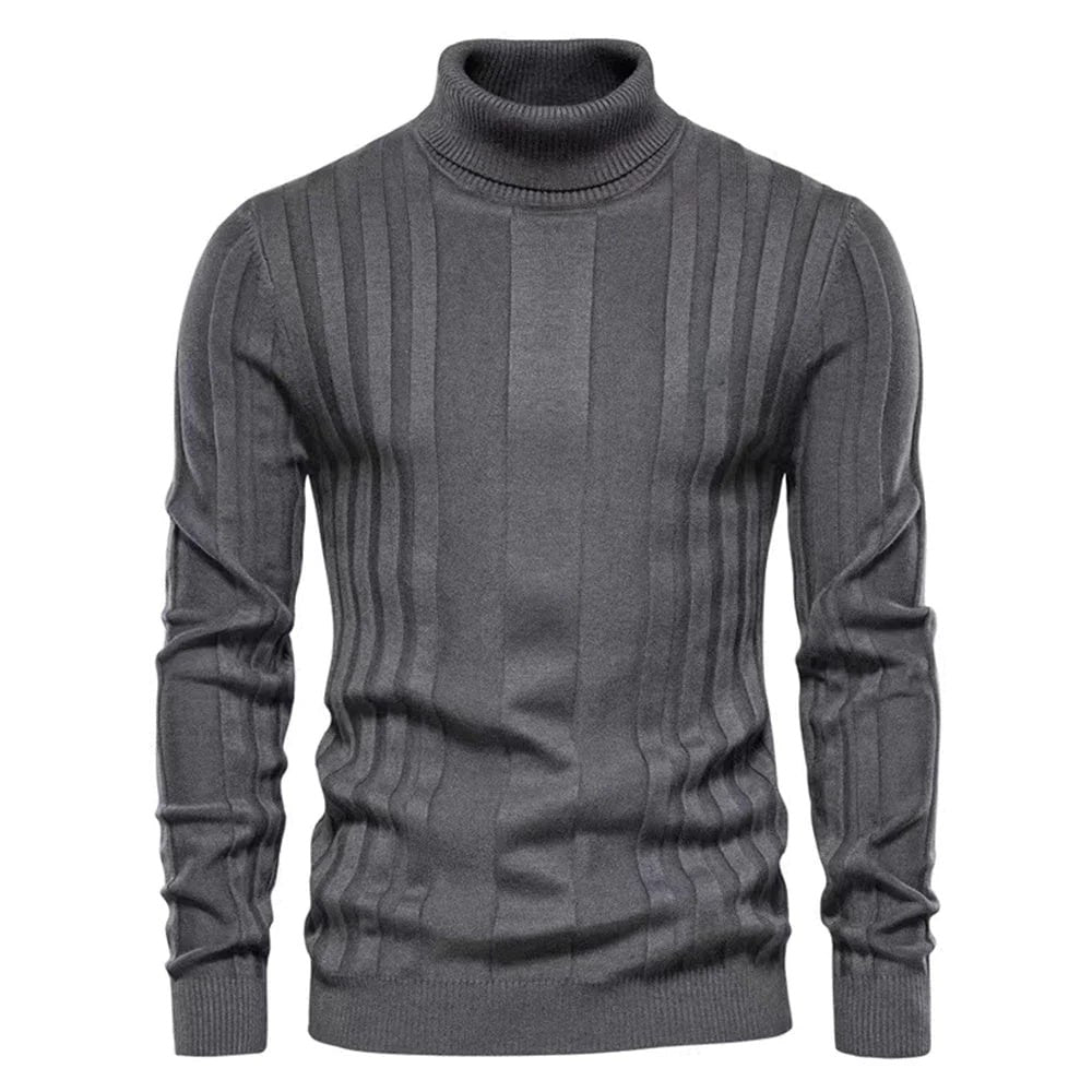 Elegancki męski sweter z golfem zapewniający stylowy wygląd