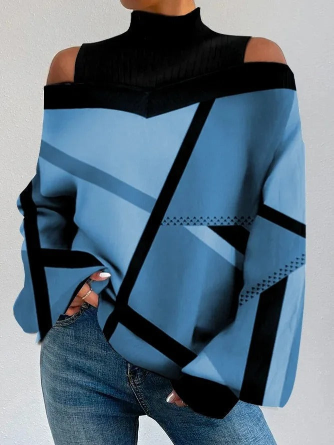 Stylowy damski top z nowoczesnymi geometrycznymi wzorami