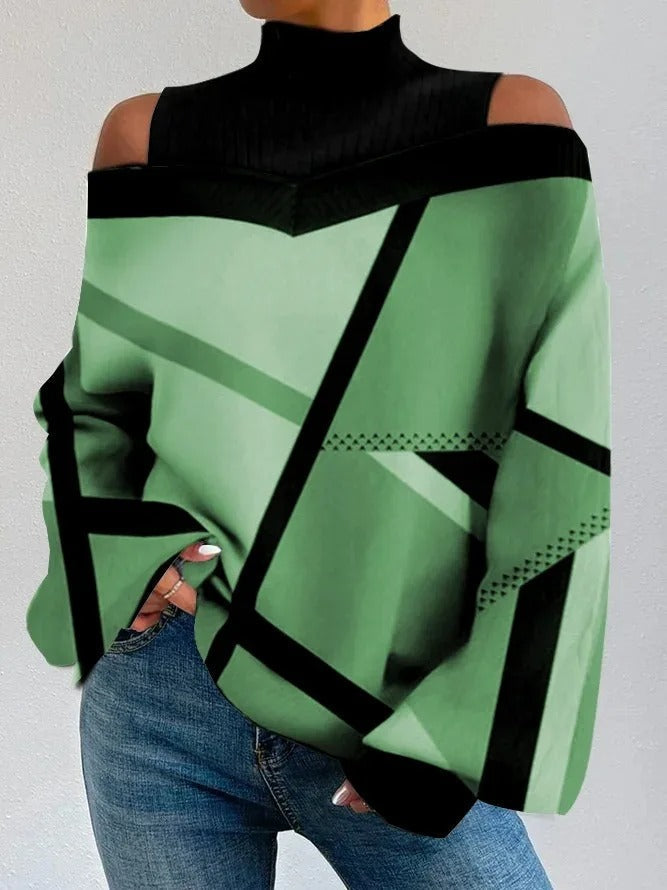 Stylowy damski top z nowoczesnymi geometrycznymi wzorami