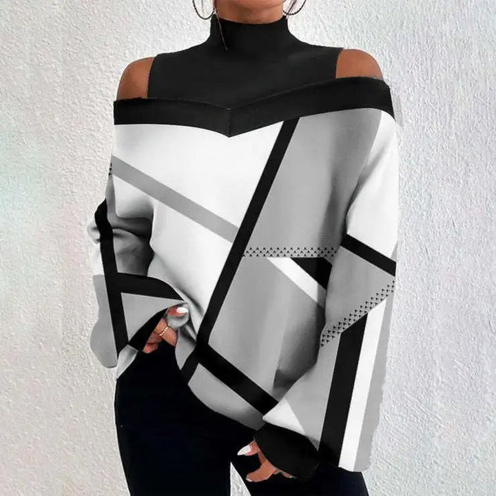 Stylowy damski top z nowoczesnymi geometrycznymi wzorami