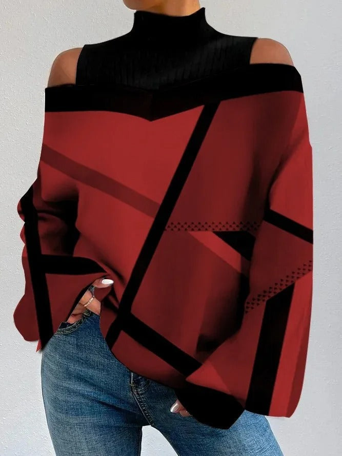 Stylowy damski top z nowoczesnymi geometrycznymi wzorami